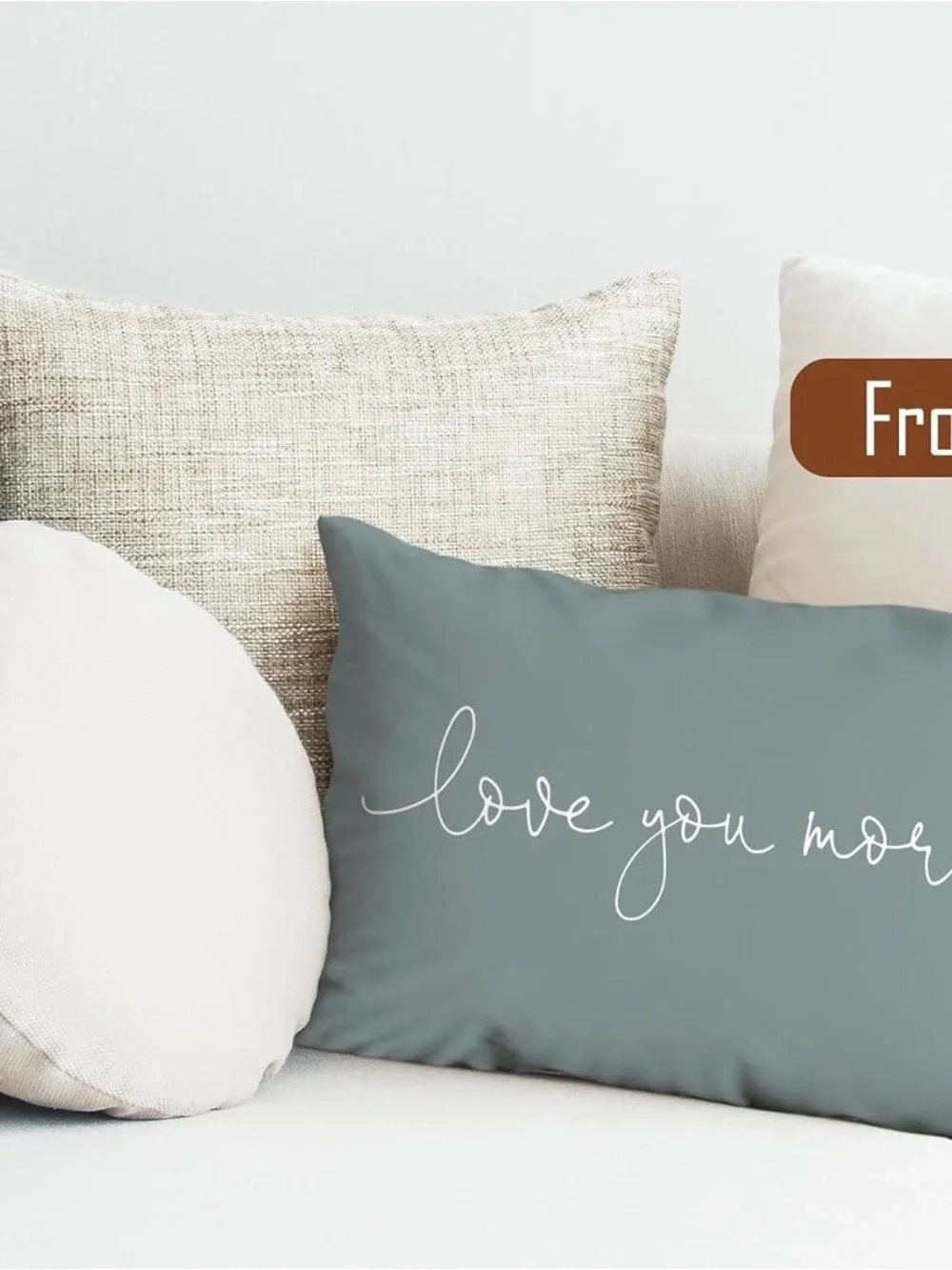 Love You More Decorative Pillow Cover - Blue